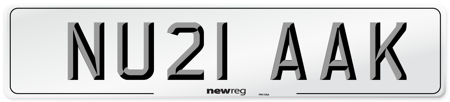 NU21 AAK Number Plate from New Reg